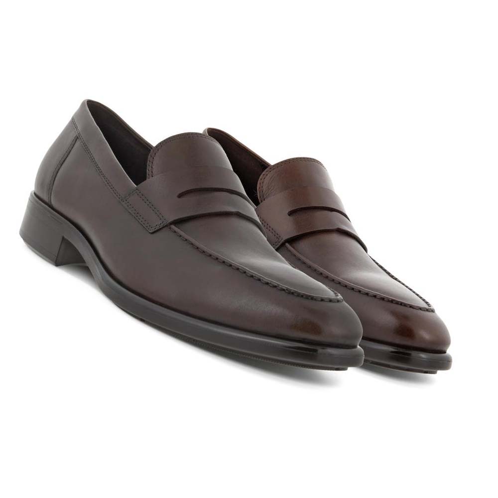 Men's Ecco Citytray Penny Loafer Moccasins Brown | SG 577ILH